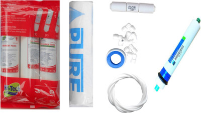

Hi Tech 1 Year RO service Kit with Inline set, Pentair 75 GPD membrane, Pure Spun and Other Accessories Solid Filter Cartridge(0.001, Pack of 7)