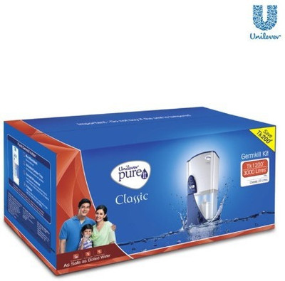

Pureit Germ Kill Kit 23 L Gravity Based Water Purifier(White, Black), Black;white