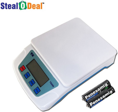Stealodeal Ts-200v White Electronic Digital 10kg With Inbuilt Batteries Weighing Scale(White)