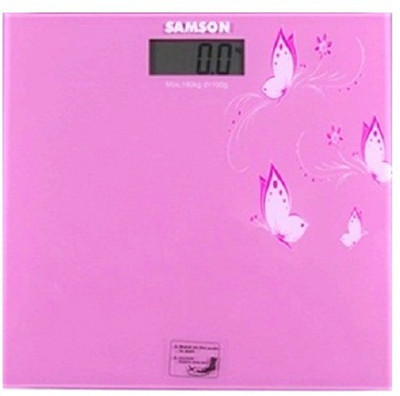 Samson Coloured Toughened Glass Top Bathroom Weighing Scale(Pink)