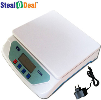 StealODeal Ts-500v White Electronic Digital 25kg With Adapter Weighing Scale(White)