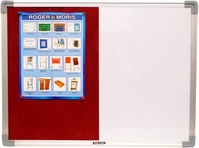 Roger & Moris Non Magnetic 1.5 X 2 FEET Whiteboards(White, Mahroon)