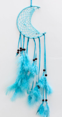 Daedal Dream Catchers Crescent blue Wool Dream Catcher(40 inch, Blue)