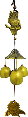 

Starstell Fengshui High QualityAuspicious Tinkling Owl Aluminium Windchime(35 inch, Gold)