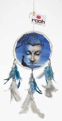 

Rooh Wellness Rooh dream catcher - canvas buddha chandradhyanam Wool Windchime(14 inch, Blue, White)