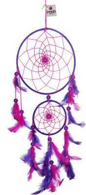 

Rooh dream catcher Wool Windchime(18 inch, Pink, Purple)