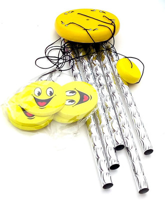 

Gooddeals Spiral Engraved Aluminium 5 pipe 6 wooden Smiley Aluminium, Wooden Windchime(26 inch, Multicolor)