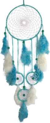 

Paperiva Dream Catcher Wool Windchime(25 inch, White, Blue)