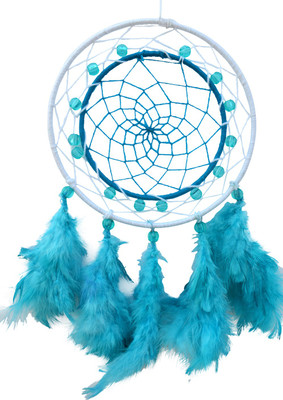 

Paperiva Dream Catcher Wool Windchime(12 inch, White, Blue)