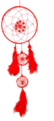 

Paperiva Dream Catcher Wool Windchime(24 inch, Red)