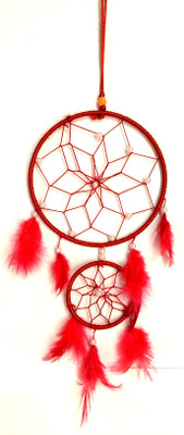 Varanasi Enterprises Dream Catcher Wall Hanging Wool Windchime(16 inch, Pink)