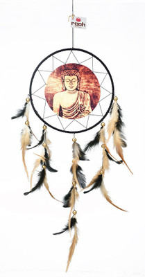 

Rooh dream catcher Canvas Buddha Serene Wool Windchime(20 inch, Beige, Brown)
