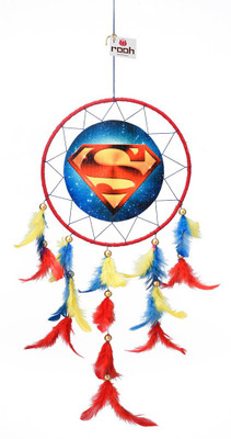 

Rooh dream catcher Canvas Superman Wool Windchime(20 inch, Red, Blue, Yellow)