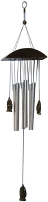 

Aaradhi Feng Shui Laughing Buddha Aluminium, Wooden Windchime(22.2 inch, Silver)