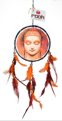 

Rooh Wellness Rooh dream catcher canvas buddha dhyanam Wool Windchime(14 inch, Orange)