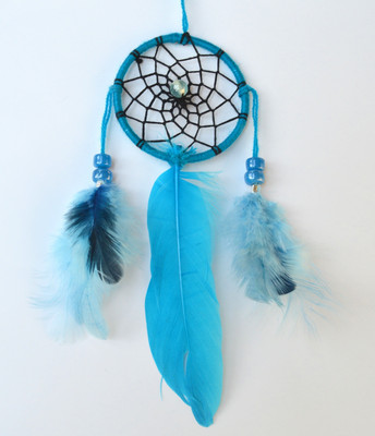 Paperiva Dream Catcher Wool Windchime(8 inch, Blue)