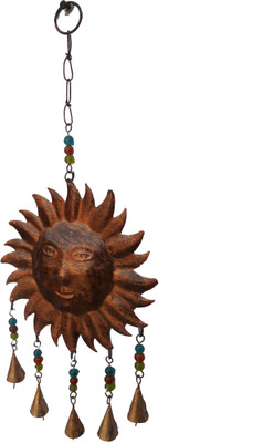 

HANDICRAFT IRON MADE ANTIQUE SUN SHAPE Iron Windchime(18 inch, Gold)