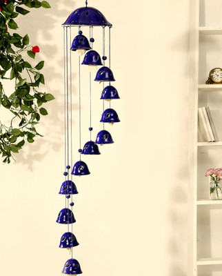 

Unravel India Ceramic Windchime(37 inch, Blue)