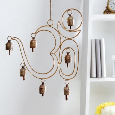 Unravel India Copper Windchime(12 inch, Gold)