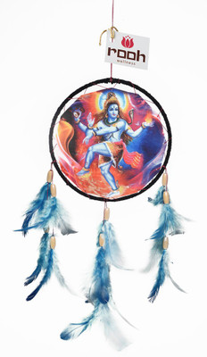 

Rooh Wellness Rooh dream catcher canvas shiva tandav Wool Windchime(14 inch, Purple, Blue)