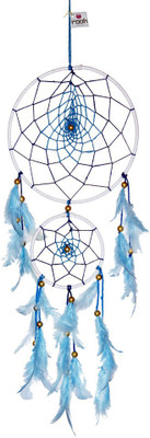 Rooh dream catcher Wool Dream Catcher(18 inch, Blue, White)