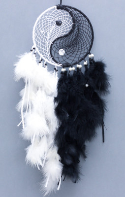 Daedal Dream Catchers Yin and Yang Wool Dream Catcher(45 inch, White, Black)