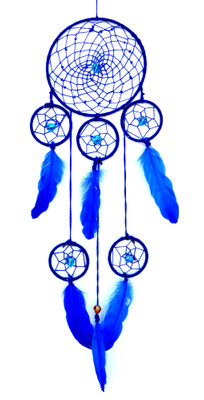 

Paperiva Dream Catcher Wool Windchime(21 inch, Blue)