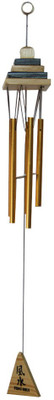 

Aaradhi Feng Shui Vastu Wooden Pyramid 5 Pipe Windchime Aluminium, Wooden Windchime(29.9 inch, Gold)