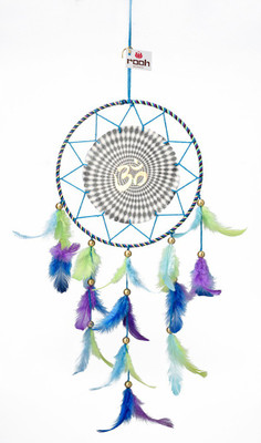 

Rooh dream catcher Canvas Om 3D Wool Windchime(20 inch, Blue)