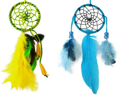 

Paperiva Dream Catcher Wool Windchime(7 inch, Yellow, Blue)