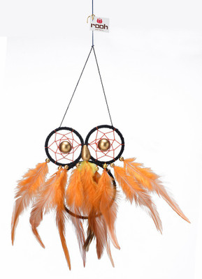 

Rooh dream catcher Artsy Owl Wool Windchime(20 inch, Blue)