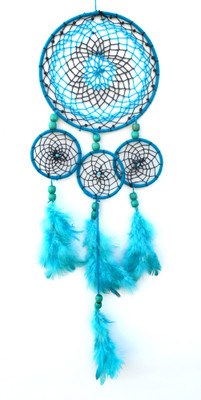 

Paperiva Dream Catcher Wool Windchime(23 inch, Blue)