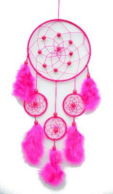 

Paperiva Dream Catcher Wool Windchime(25 inch, Pink)