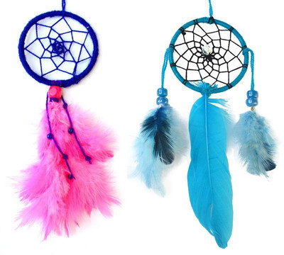 

Paperiva Dream Catcher Wool Windchime(7 inch, Pink, Blue)