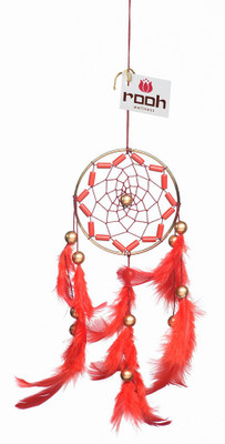 

Rooh dream catcher Dream catcher by Rooh Wellness -crafty red car hanging Wool Windchime(7 inch, Gold, Red)