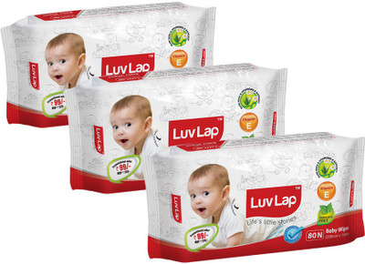 

LuvLap Paraben Free Baby Wet Wipes with Aloe Vera(3 Pieces)