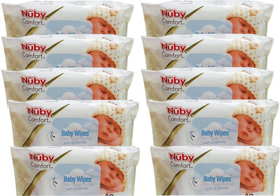 

Nuby Baby Wipes soft & gentle 80 Count (Pack of 10)(10 Pieces)