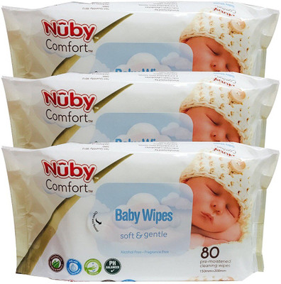 

Nuby Baby Wipes soft & gentle 80 Count (Pack of 3)(3 Pieces)