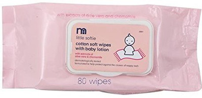

Mothercare Cotton Soft Wipes With Baby Lotion(80 Pieces)