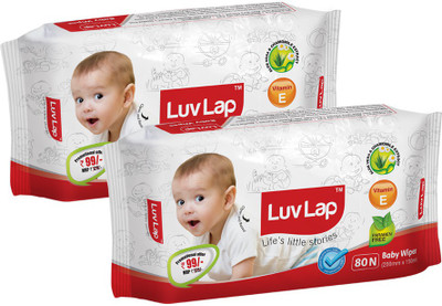 

LuvLap Paraben Free Baby Wet Wipes with Aloe Vera(2 Pieces)
