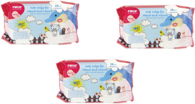 

Farlin ( Combo of 3 )Wet Wipe for Hand and Mouth (84 Pieces(3 Pieces)