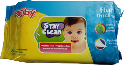 

Nuby Stay Clean Soft Clothes(80 Pieces)