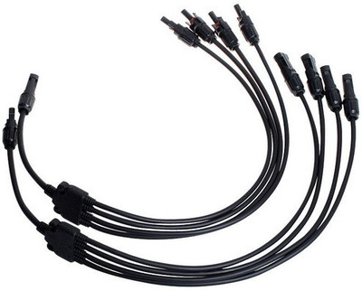 

SuRCLe 4 to 1 branch T MC4 Connectors PV Connector Wire Connector(Black, Pack of 2)