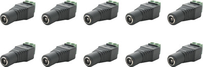 MX S-019 DC Plug Female Connector for CCTV Camera Cable dvr Wire Connector(Black, Silver, Pack of 10) available at flipkart for Rs.299
