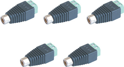 

MX S-017f Rca female connector for CCTV Camera Cable DVR Wire Connector(Black, Silver, Pack of 5)