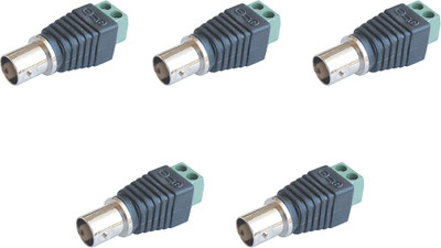 MX s-016 f BNC Female Connector for CCTV Camera Cable dvr Wire Connector(Black, Green, Pack of 5) available at flipkart for Rs.209