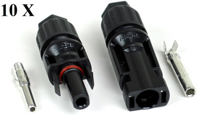 

surcle solar MC4 10 Packs ABS Wire Connector(Black, Pack of 20)