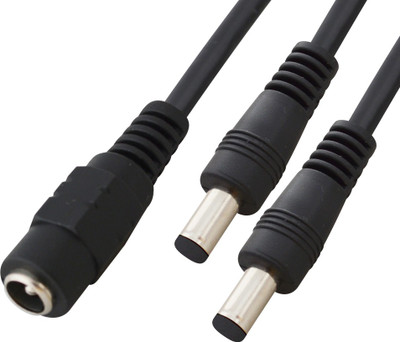 

MX S-041C 2 WAY CCTV CAMERA POWER SPLITTER DC CORD CONVERTS 1 DC INPUT to 2 for CCTV Camera DVR Wire Connector(Black, Pack of 1)