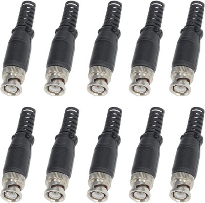 

MX 158E BNC for CCTV Camera Cable Wire DVR Pack of 10 Wire Connector(Silver, Black, Pack of 10)