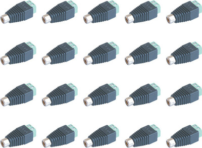 

MX S-017 F Rca female connector for CCTV Camera Cable DVR Wire Connector(Black, Silver, Pack of 20)